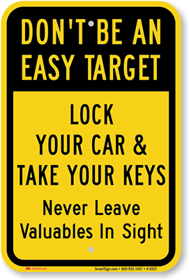 Lock-Car-Take-Keys-Sign-K-8507