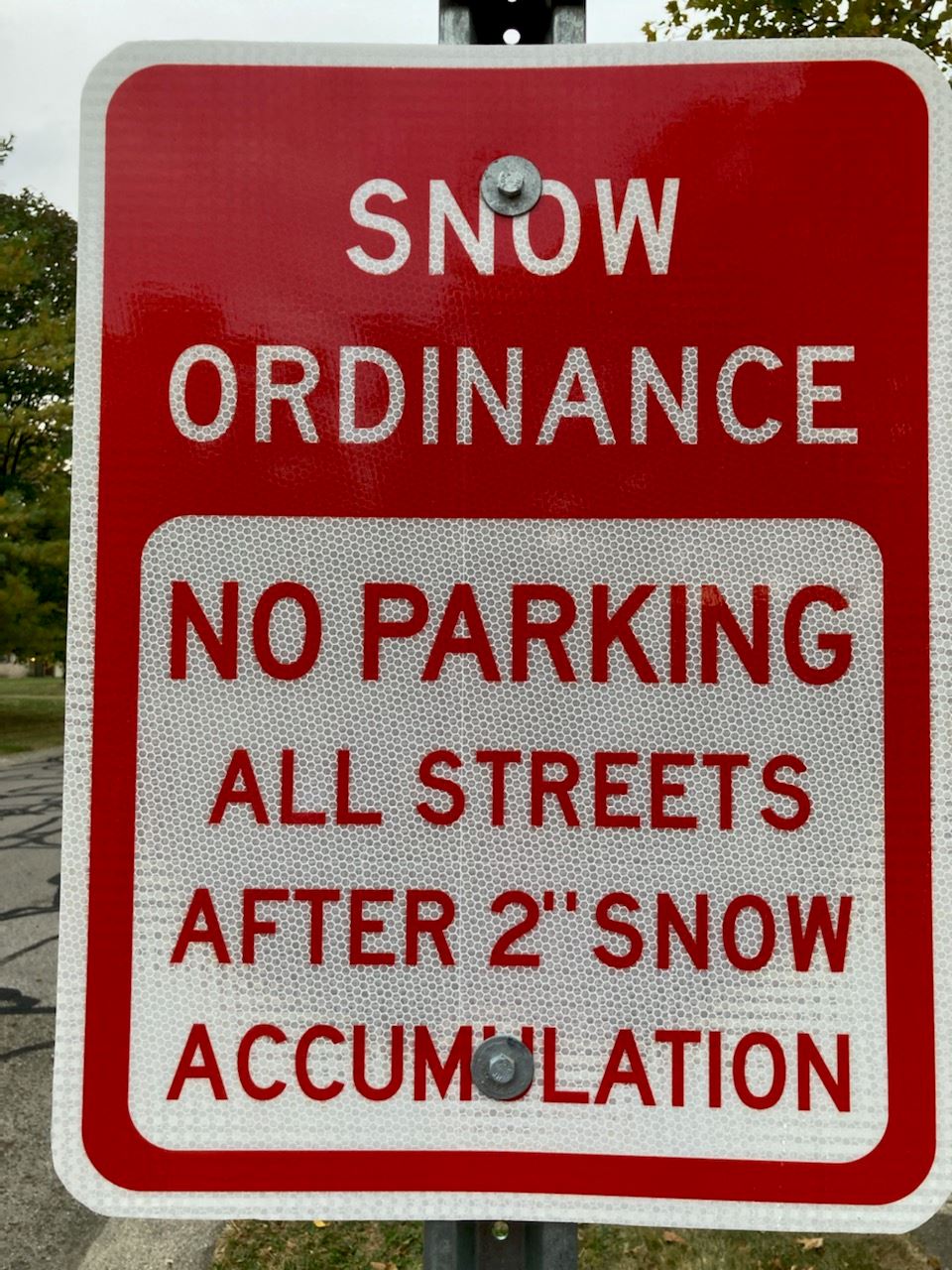 2 Inch Snow Sign